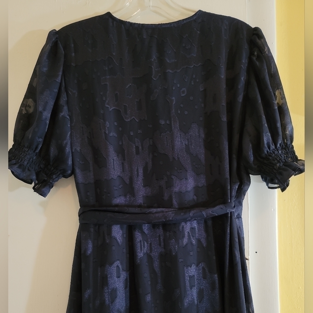 Anthropologie Hutch for BHLDN Biscayne Dress in Navy XS Wrap Midi - Picture 10 of 13